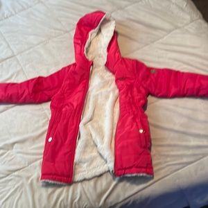 Girls DKNY fur lined jacket